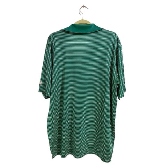 Adidas Green Striped Climalite Polo Shirt Sz L - Picture 10 of 13